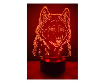 WOLF ART 3D led desk lamp, color changing led art, personalized night light lamp, custom 3d lamp