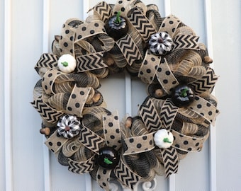 Rustic Pumpkin Wreath, 18"