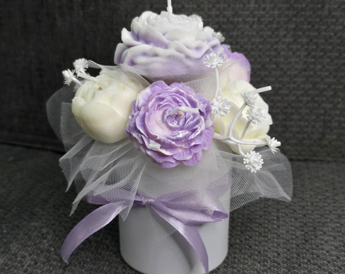 Flower Candle Bouquets, Birthdays, For Her, Gifts, small 2.5"x4.5"