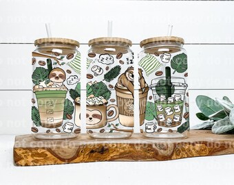Sloth Drinks 16oz Cup Wrap and Pen Wrap Decal Only