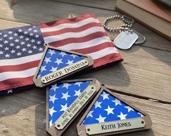 Personalized Veteran Memorial Flag Ornament