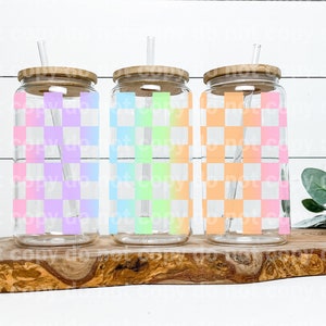 Rainbow Checkered 16oz Cup Wrap
