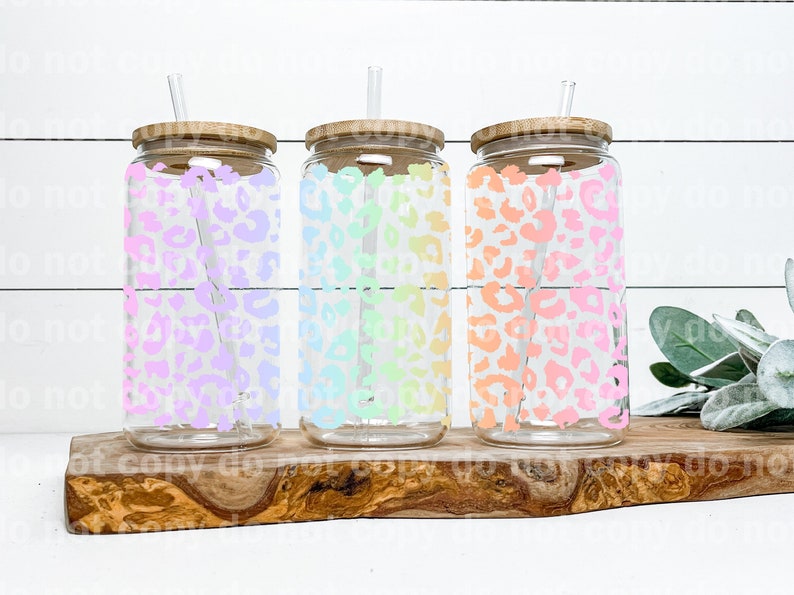 Rainbow Cheetah Print 16oz Cup Wrap