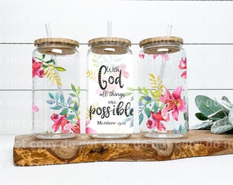 With God All Things Are Possible 16oz Cup Wrap Decal Only