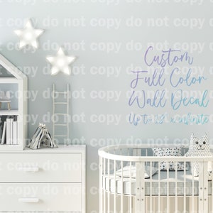 Custom Full color removeable wall decals UV printed removeable wall vinyl