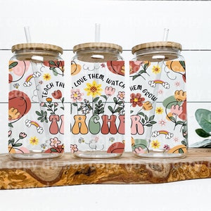 Teacher Teach Them Love Them Watch Them Grow 16oz Cup Wrap and Pen Wrap
