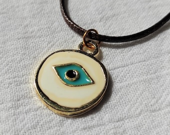 Evil Eye Necklace, Evil Eye Charm, White Evil Eye Pendant, Nazar Necklace, Blue Eye Necklace, Evil Eye Choker, Evil Eye Necklace Turkish