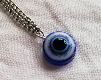 Evil Eye Necklace, Tiny Evil Eye Pendant, Blue Evil Eye Necklace, Nazar Necklace, Protection Necklace, Evil Eye Pendant, Mystical Jewelry