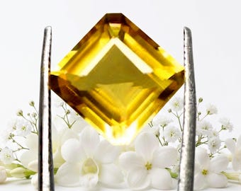 Natürlicher gelber Saphir, 7,30 ct, Radiant-Schliff, loser Edelstein, Herkunft Madagaskar, Schmuckherstellung