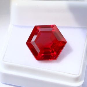 Natural Burmese Ruby Hexagon Cut Gemstone (9.30CT) – Faceted CGI Certified for Rings