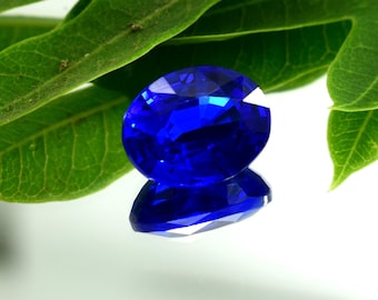 12CT Royal Blue Sapphire Stone: Oval Faceted Ceylon Gemstone