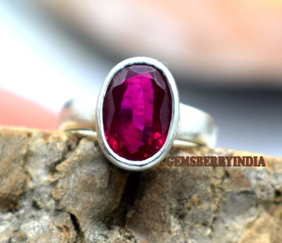 ルビー オーバルカット シルバーリング