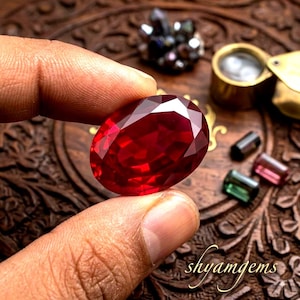 Natural Burmese Ruby 8.90Ct Certified Red Ruby Oval Faceted Loose Gemstone Burma Ruby for Ring Fine Jewelry & Collectors Gemstone