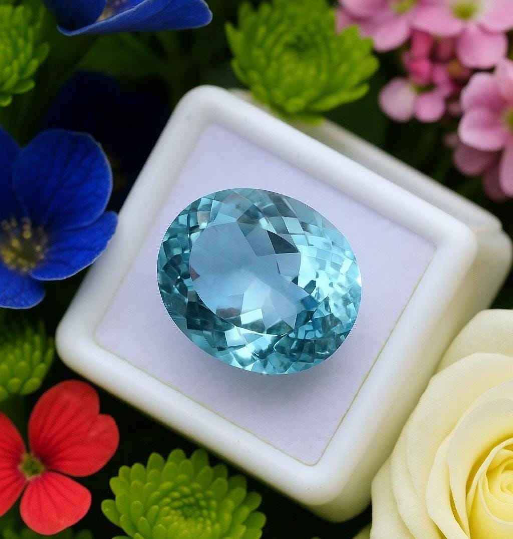 thumbnail image 2 of Natural Brazilian Aquamarine Round Bead Necklace – 18", Silver Plated, 6-14mm 2 of 6