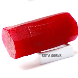 280ct Natural Ruby Rough Raw Stick Cut Ruby Gemstone Unheated Untreated Ruby 70x20mm Chunk Hand Mined Pink Ruby Certified Uncut Loose Stone