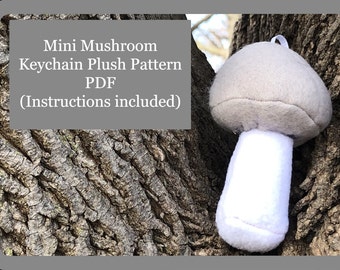 Naaipatroon mini-paddenstoel pluche sleutelhanger pdf
