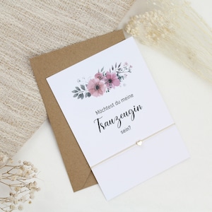 Trauzeugin fragen Armband Herz Karte filigran Geschenkset Hochzeit Gold Rosegold Silber Freundin Postkarte Möchtest du meine Trauzeugin sein