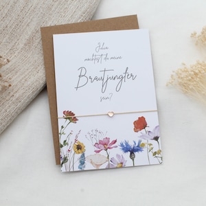 Brautjungfer fragen Armband Gravur Herz Karte filigran Geschenkset Hochzeit Gold Roségold Silber Freundin Möchtest du Brautjungfer sein