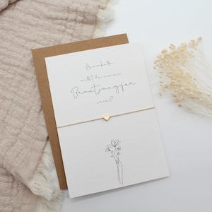 Brautjungfer fragen Armband Herz Karte filigran Geschenkset Hochzeit Gold Roségold Silber Freundin Möchtest du meine Brautjungfer sein