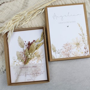 Geschenkset Brautjungfer fragen -Wildblumen- Armband Gravur Karte Trockenblumen Schachtel Herz Gold Rosegold Silber