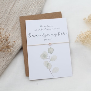 Brautjungfer fragen Armband Gravur Herz Karte filigran Geschenkset Hochzeit Gold Roségold Silber Freundin Möchtest du Brautjungfer sein