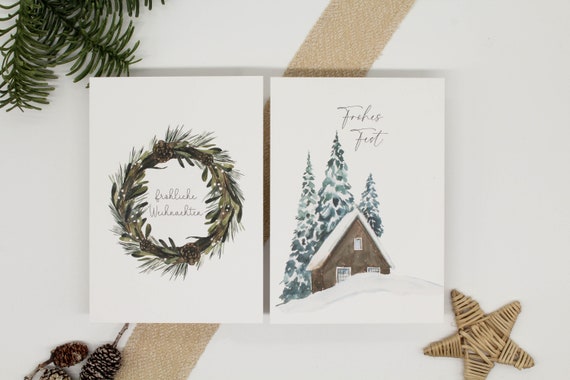 Kerstkaarten met envelop, winteraccessoires, set van 10 in een doos online kopen?| Dille & Kamille