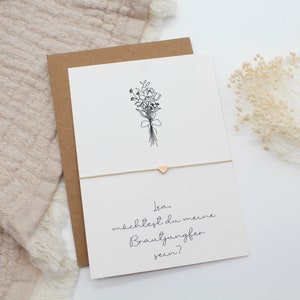 Brautjungfer fragen Armband Herz Karte filigran Geschenkset Hochzeit Gold Roségold Silber Freundin Möchtest du meine Brautjungfer sein