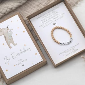 Geschenkset Einschulung Armband -Maus mit Schultüte- Karte Kind Herz Name Geschenk personalisiert Mädchen Junge Box Schachtel