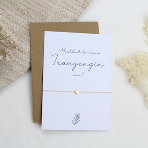 Trauzeugin fragen Armband Gravur Herz Karte filigran Geschenkset Hochzeit Gold Rosegold Silber Freundin Postkarte Möchtest Trauzeugin sein