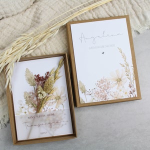 Geschenkset Trauzeugin fragen -Wildblumen- Armband Gravur Karte Trockenblumen Schachtel Herz Gold Rosegold Silber