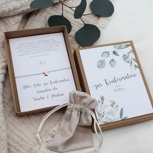 Cadeauset bevestiging - plantkunde - geld cadeau armband kaart engel hart ster naam cadeau gepersonaliseerde meisjesjongen doos
