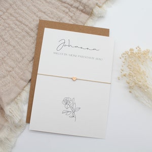 Patentante fragen Armband Gravur Herz Karte filigran Geschenkset Taufe Gold Rosegold Silber Freundin Postkarte Möchtest du meine Patin sein