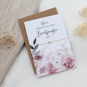 Brautjungfer fragen Armband Gravur Herz Karte filigran Geschenkset Hochzeit Gold Roségold Silber Freundin Möchtest du Brautjungfer sein