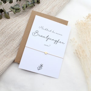 Brautjungfer fragen Armband Herz Karte filigran Geschenkset Hochzeit Gold Roségold Silber Freundin Möchtest du meine Brautjungfer sein