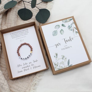 Cadeauset doop armband - plantkunde - kaart kind baby hart naam persoonlijk cadeau gepersonaliseerde meisje jongen doos doos T-G-A-A-12