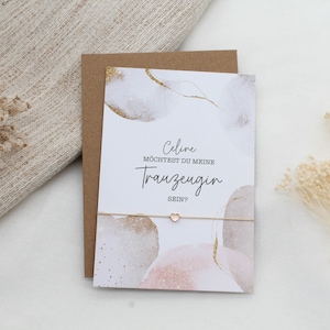 Trauzeugin fragen Armband Gravur Herz Karte filigran Geschenkset Hochzeit Gold Rosegold Silber Freundin Möchtest du Trauzeugin sein