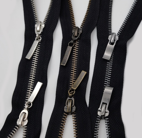 2 Way Metal Zip Size #5 OPEN END Silver Black Nickel Antique Brass Teeth Strong Two Slider Fastener 60 - 90cm