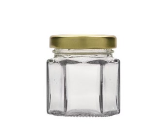 20 Pcs Hexagon Glass Jar 47ml/1.58oz With Lids, for candles, soap, body butter, body scrubs