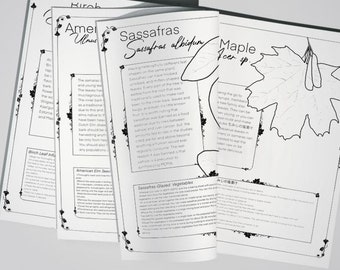 Edible Tree Leaves Coloring Book/Cookbook digital download
