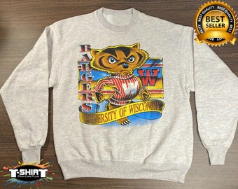 wisconsin badgers crew neck sweatshirt