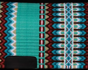 Best Selling Mint Saddle Blanket Ranch Pad Western Saddle Pad New Zealand Wool Handmade Horse Riding Saddlery Yucca Pad 34 X 42