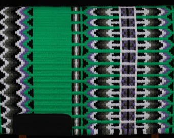 Best Selling Green Saddle Blanket Ranch Pad Western Saddle Pad New Zeland Wool Handmade Horse Riding Saddlery Yucca Pad 34 X 42