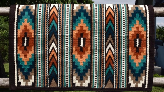 Western Saddle Blanket Ranch Pad Western Saddle Pad Newzeland Wool Handmade Horse Riding Horsemanship Saddlery Yucca Pad Felt Pad 34 X 42