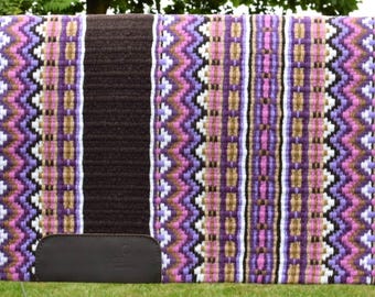 Pink Western Saddle Blanket Ranch Pad Western Saddle Pad New Zeland Wool Handmade Horse Riding Yucca Pad Free Gift 34 X 42