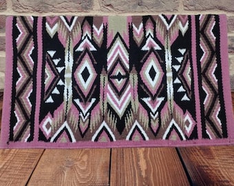 Pink Black Western Saddle Blanket Ranch Pad Western Saddle Pad Newzeland Wool Handmade Horse Riding Horsemanship Yucca Pad  34 X 42