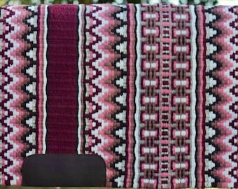 Pink Western Saddle Blanket Ranch Pad Western Saddle Pad New Zeland Wool Handmade Horse Riding Yucca Pad Free Gift 34 X 42