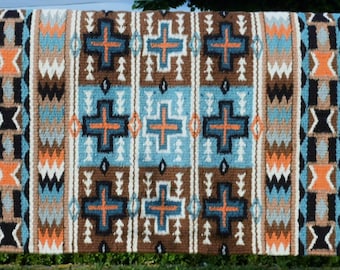 Multi Color Western Saddle Blanket Ranch Pad Western Saddle Pad Newzeland Wool Handmade Horse Riding Horsemanship Yucca Pad  34 X 42