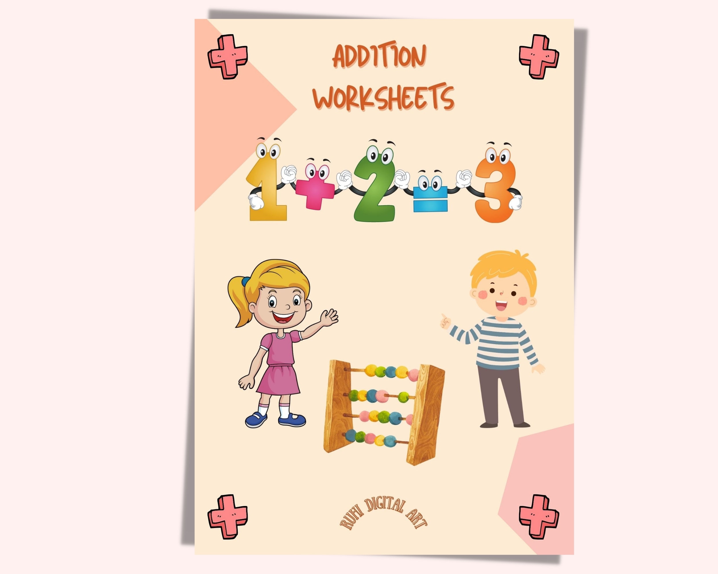20 Pages Printable Kindergarten Addition Worksheets, Kids Math ...