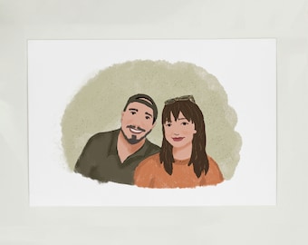 Custom Couple Portrait | Whimsical Doodle Print (Digital Download)