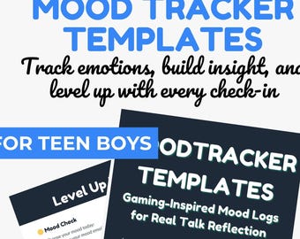 Stimmungstracker für Jungen (PDF zum Ausdrucken) | Spielerisches Tages-, Wochen- und Monatsprotokoll zur sozialen und emotionalen Entwicklung | Beratungsinstrument für die Mittelstufe